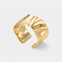 Gold Cuff Bracelet - Rippled Mirage