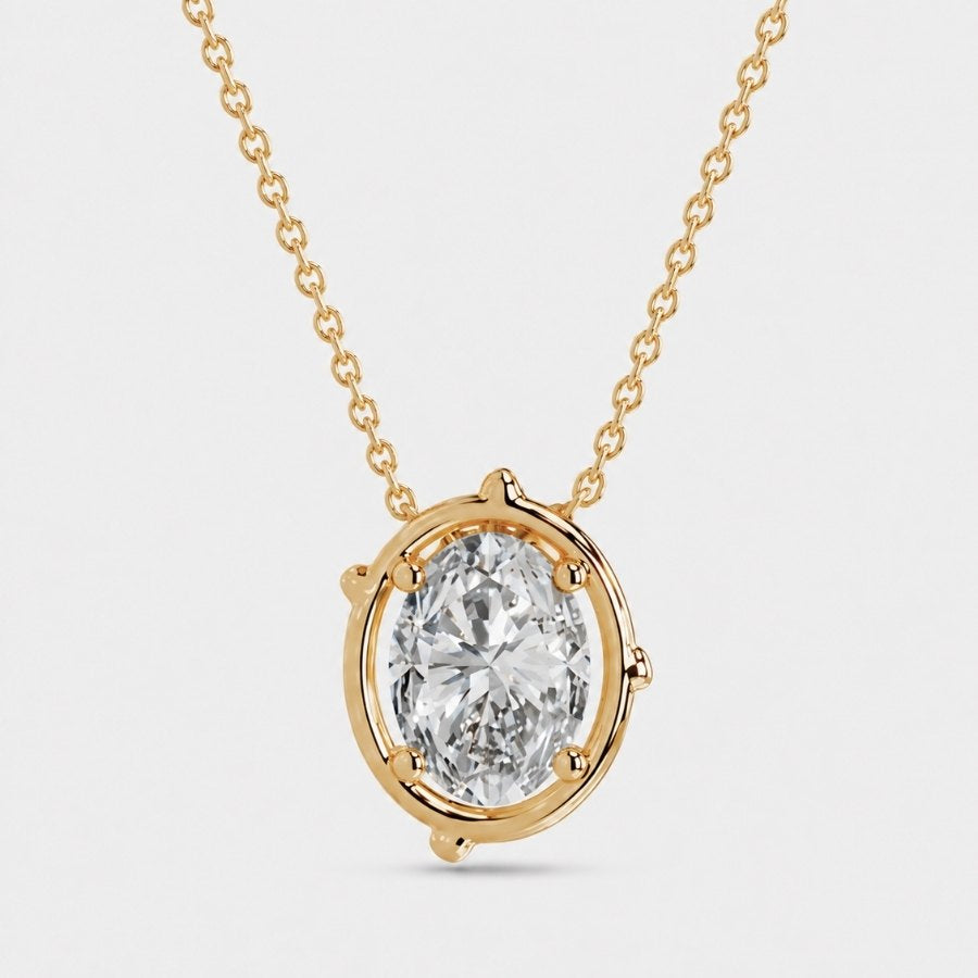 Oval Halo Necklace