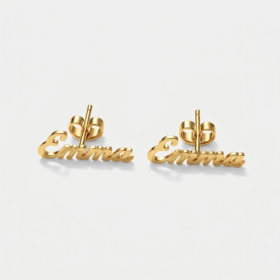 Custom Name Earrings in 18K gold or sterling silver