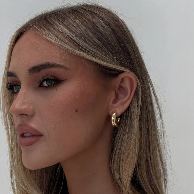 Gold Hoop Earrings - Nadine Chunky