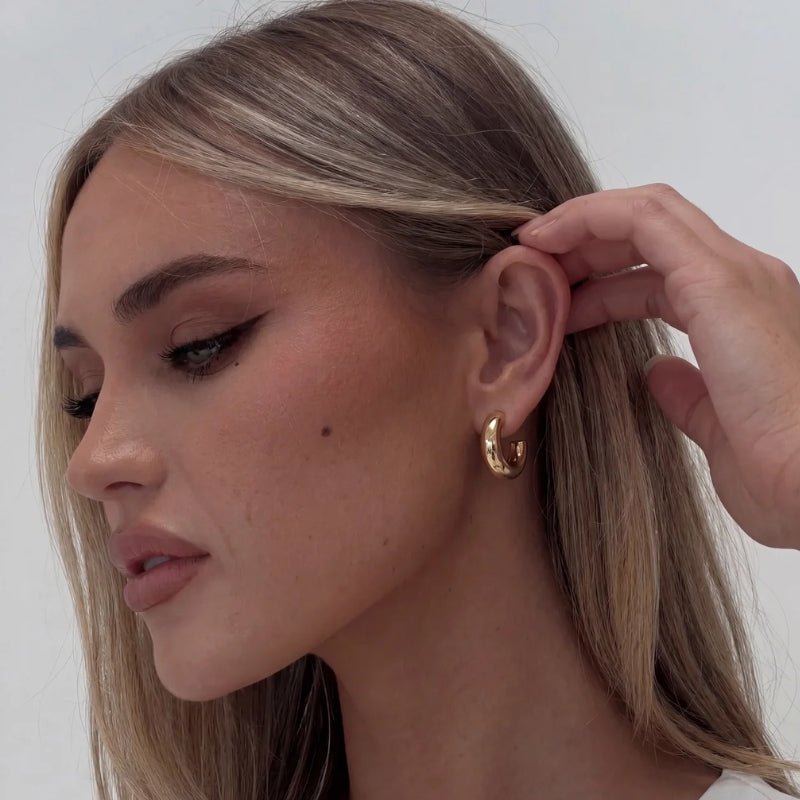 Gold Hoop Earrings - Nadine Chunky