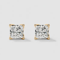 Princess Cut Moissanite Stud Earrings