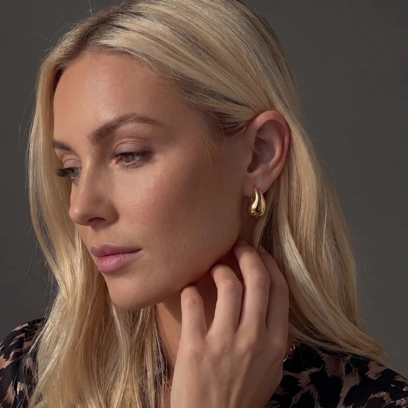 Teardrop Earrings - Chunky Drop Gold
