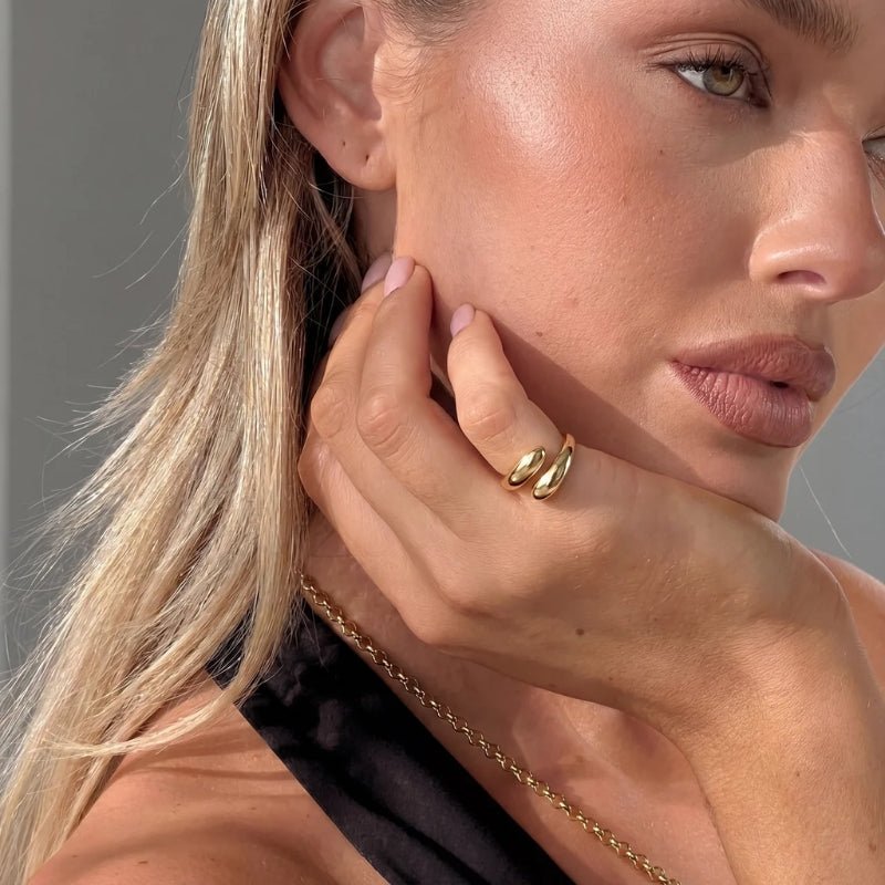 Wrap Ring - Flow Teardrop Gold