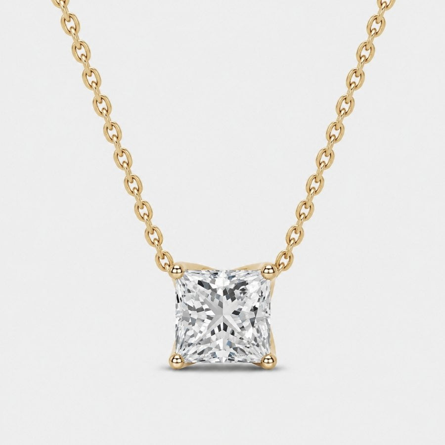 Princess Cut Moissanite Necklace