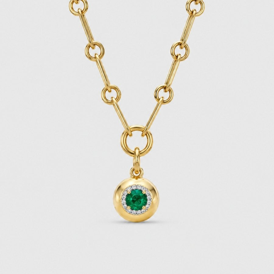 Emerald Halo Necklace