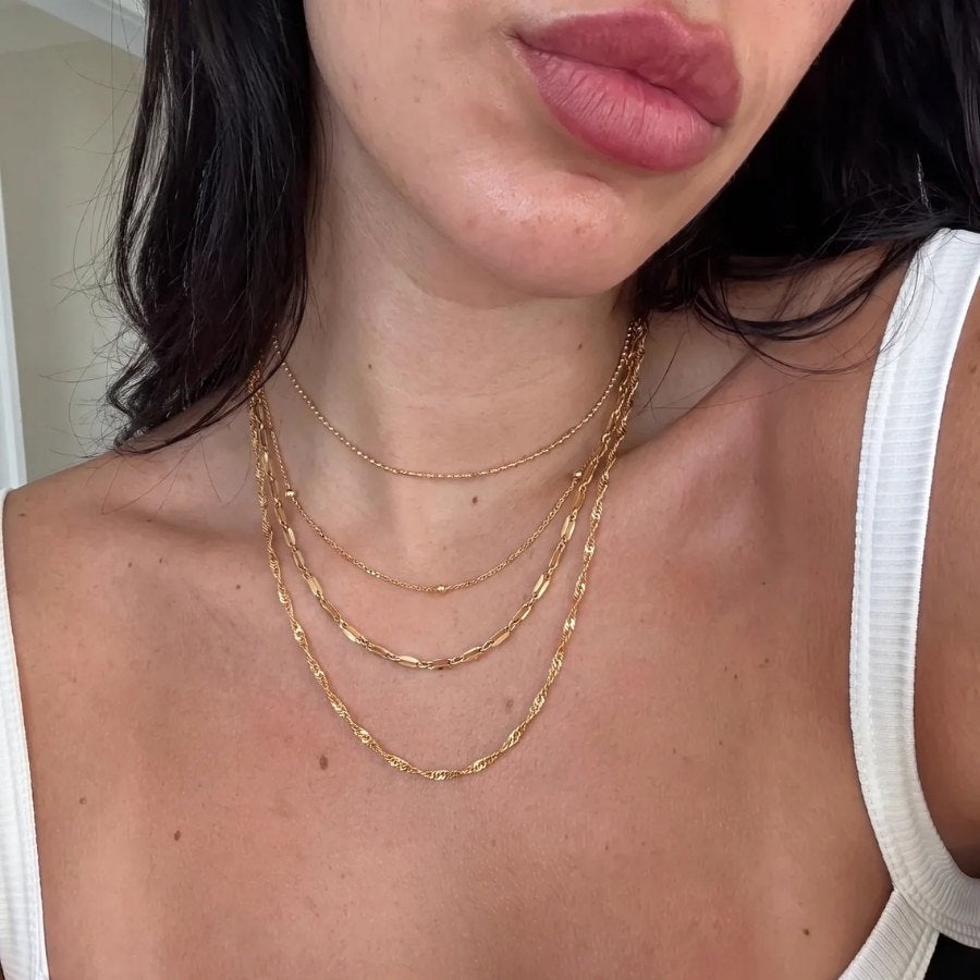 Layered Chain Necklace Set