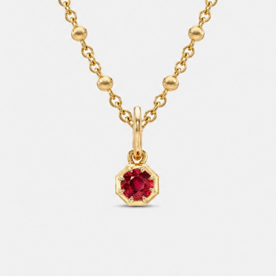 Octagon Gemstone Necklace