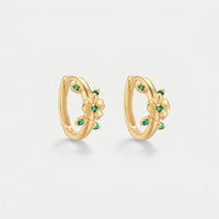 Flower Hoop Earrings - Wisdom Green