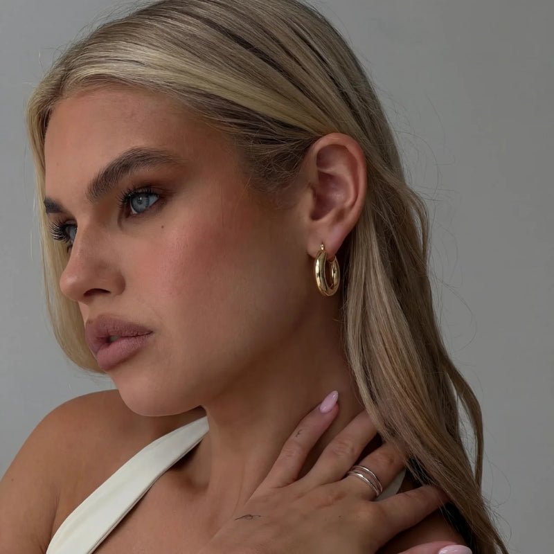 Gold Hoop Earrings - Classic Chunky