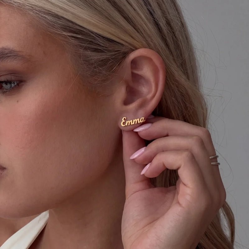 Name Earrings - Custom Cursive
