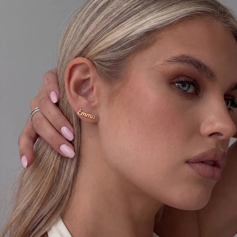 Name Earrings - Custom Cursive
