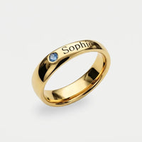 Birthstone Ring - Personalised Name