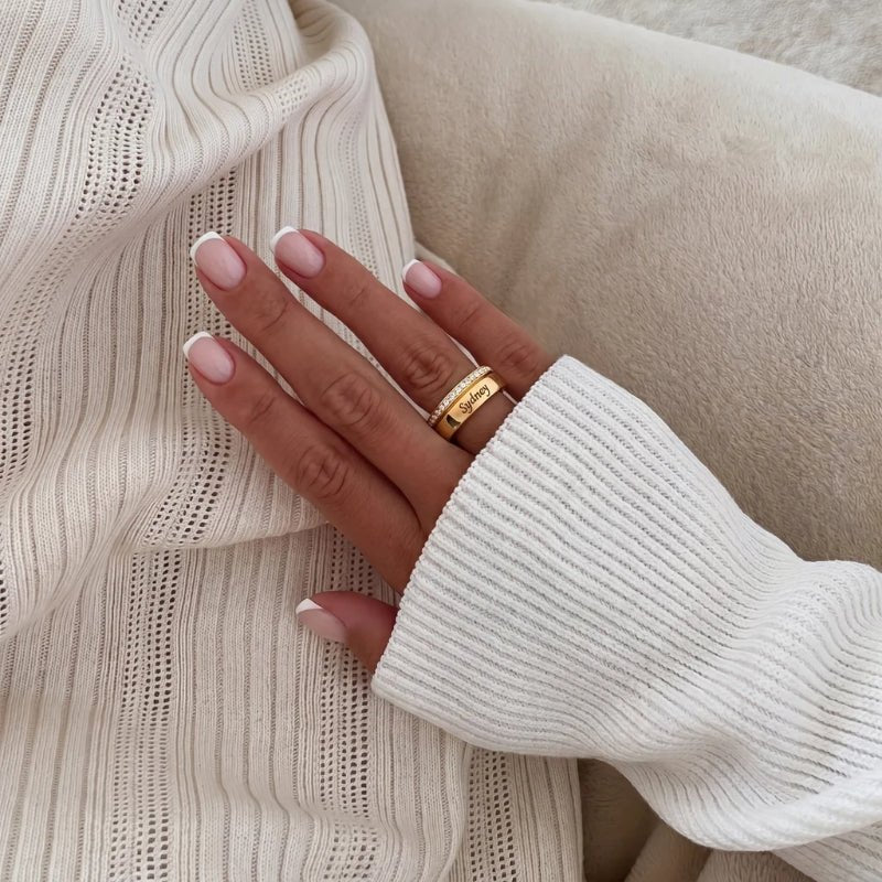 Personalised Name Ring - Double Band