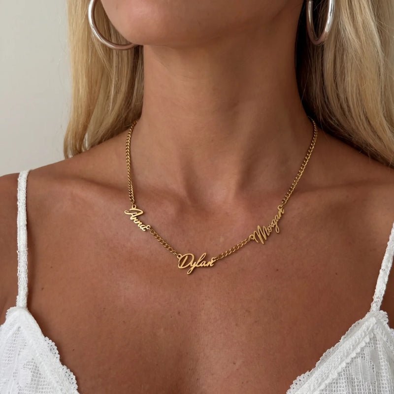 Personalized 3x Name Necklace
