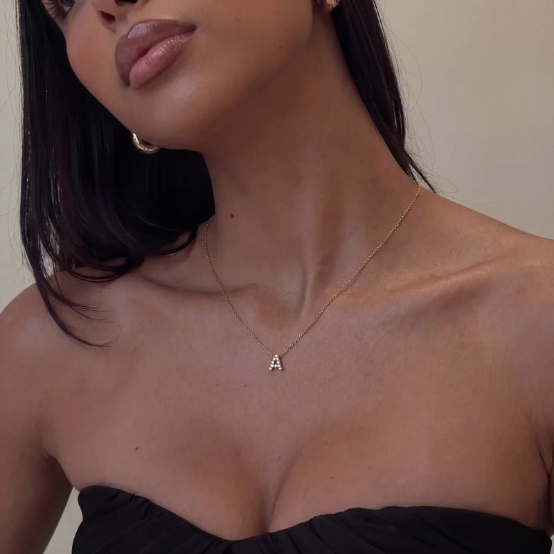 Petite Stone Letter Necklace