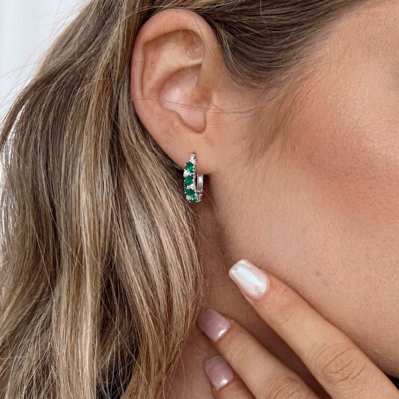 Silver Emerald Earrings - Wisdom