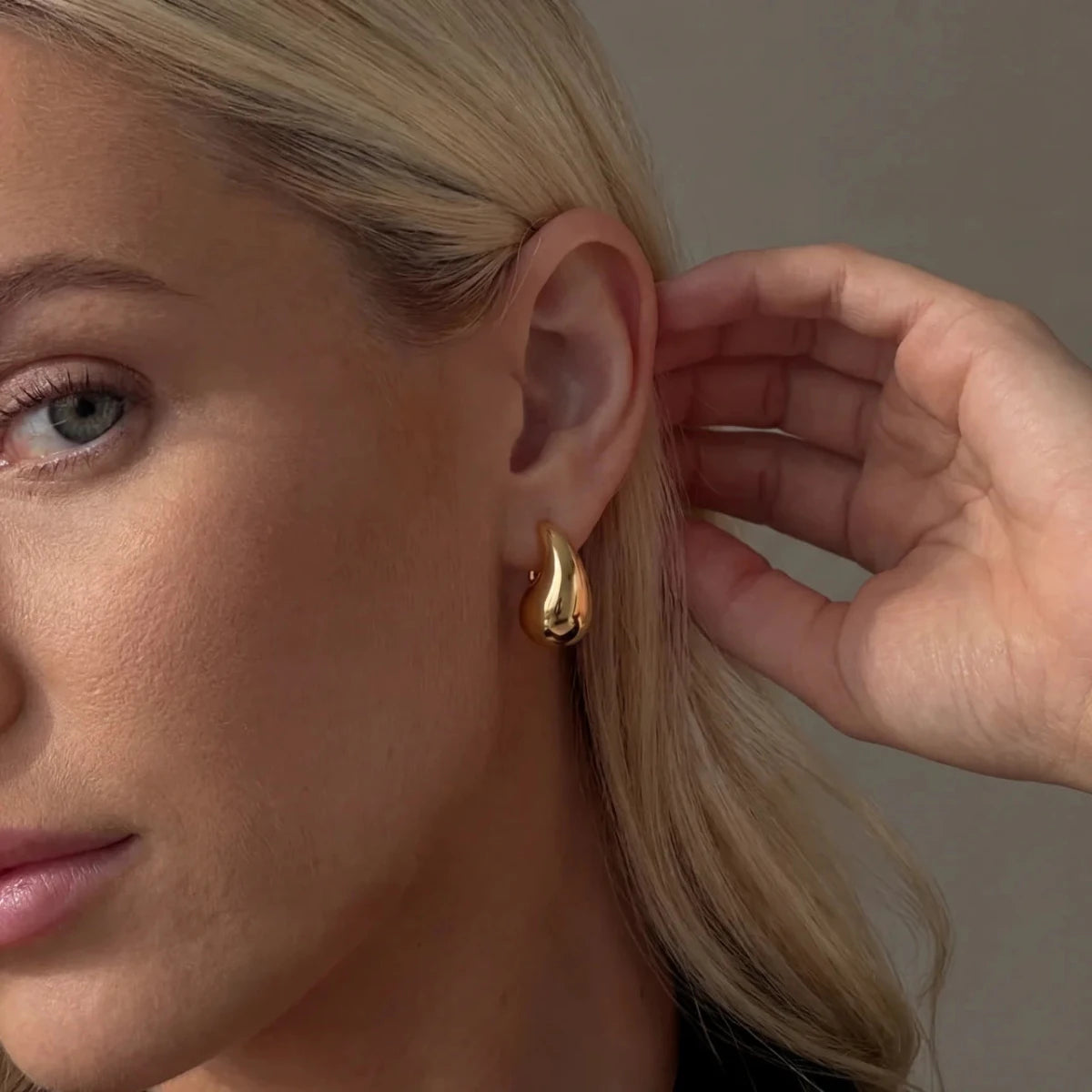 Teardrop Earrings - Chunky Drop Gold