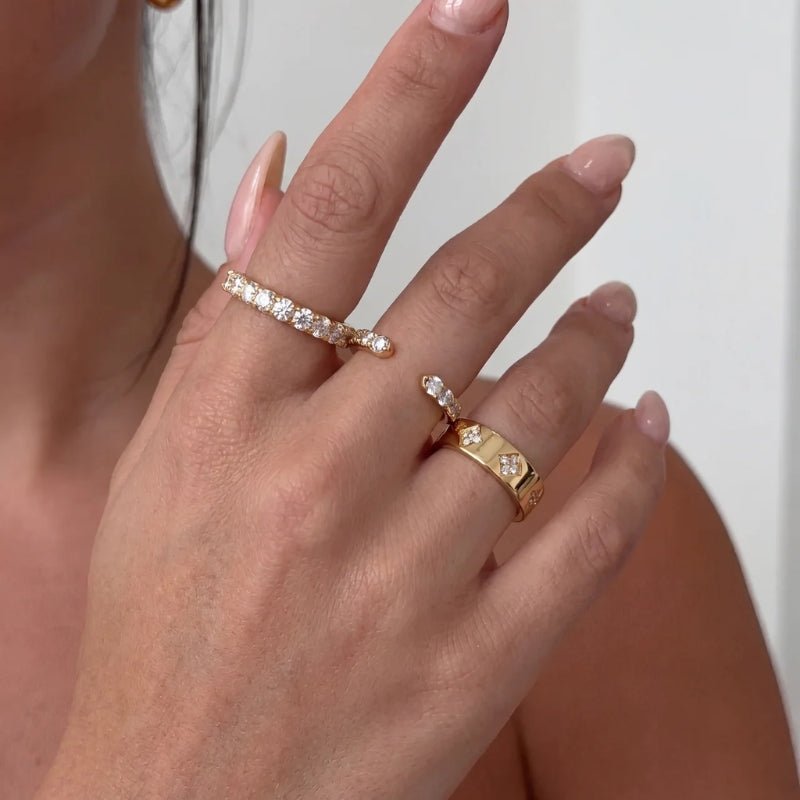 Tennis Band Ring - Half Eternity CZ