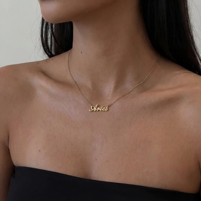 Zodiac Sign Gold Personalised Necklace